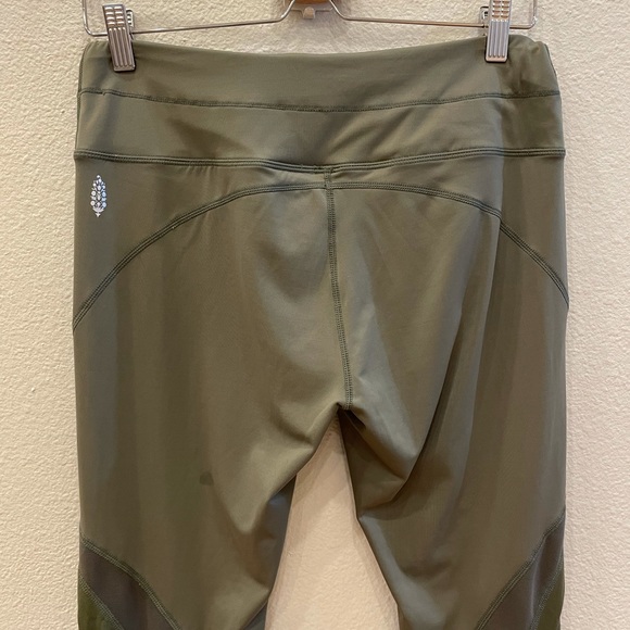 FREE PEOPLE MOVEMENT olive green mesh satin tights - Picture 9 of 11